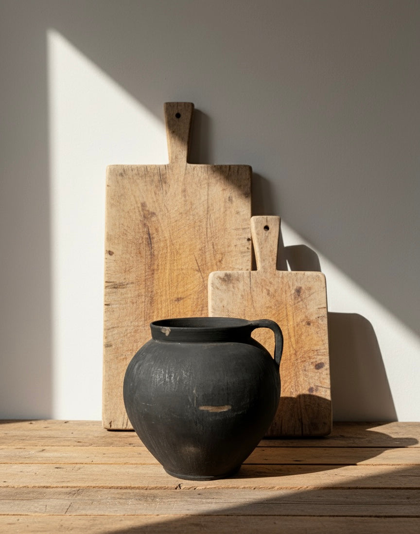 The Nyra Antique Black Clay Pot