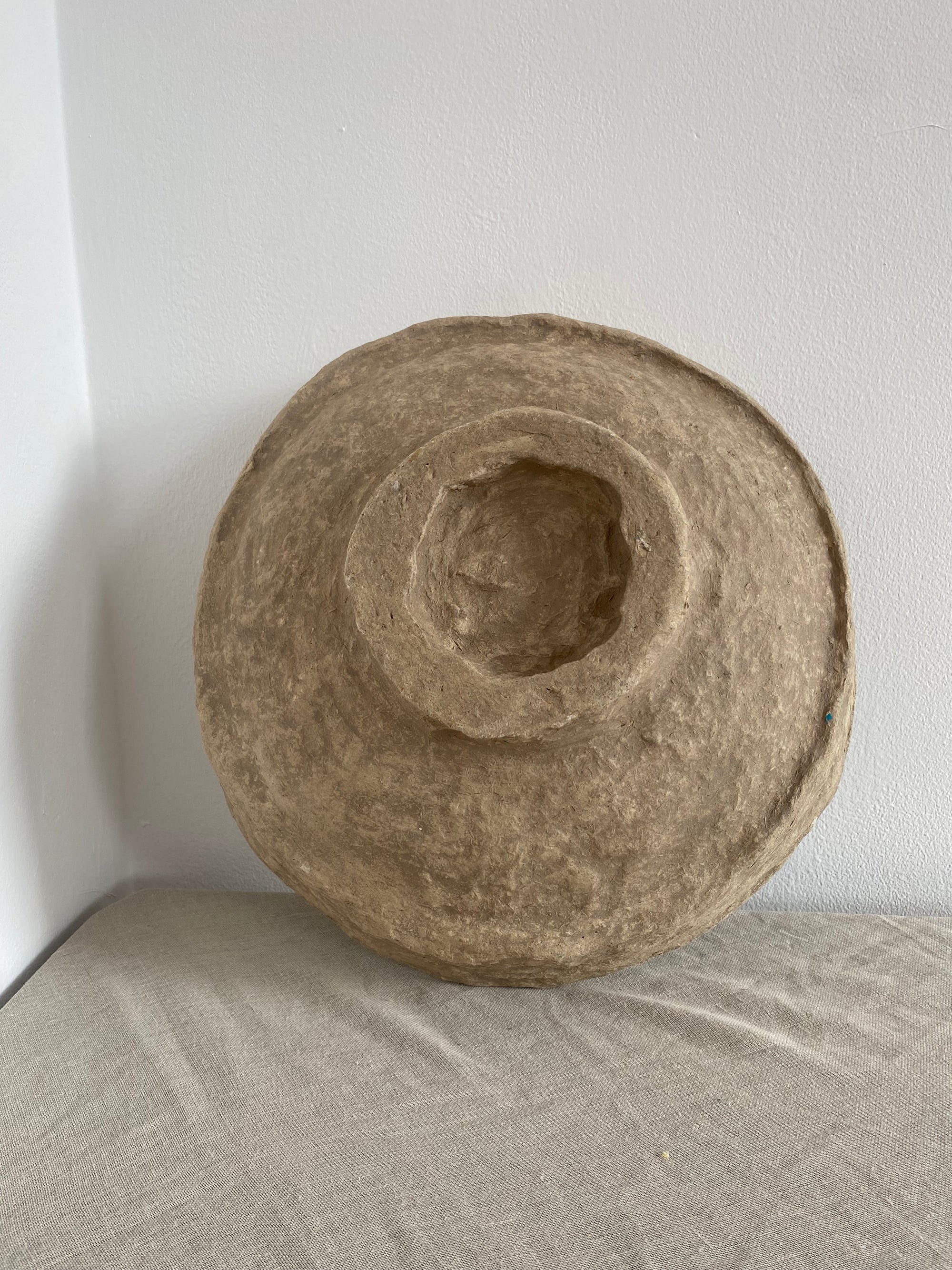 Close-up of a Papermache Bowl on a white background