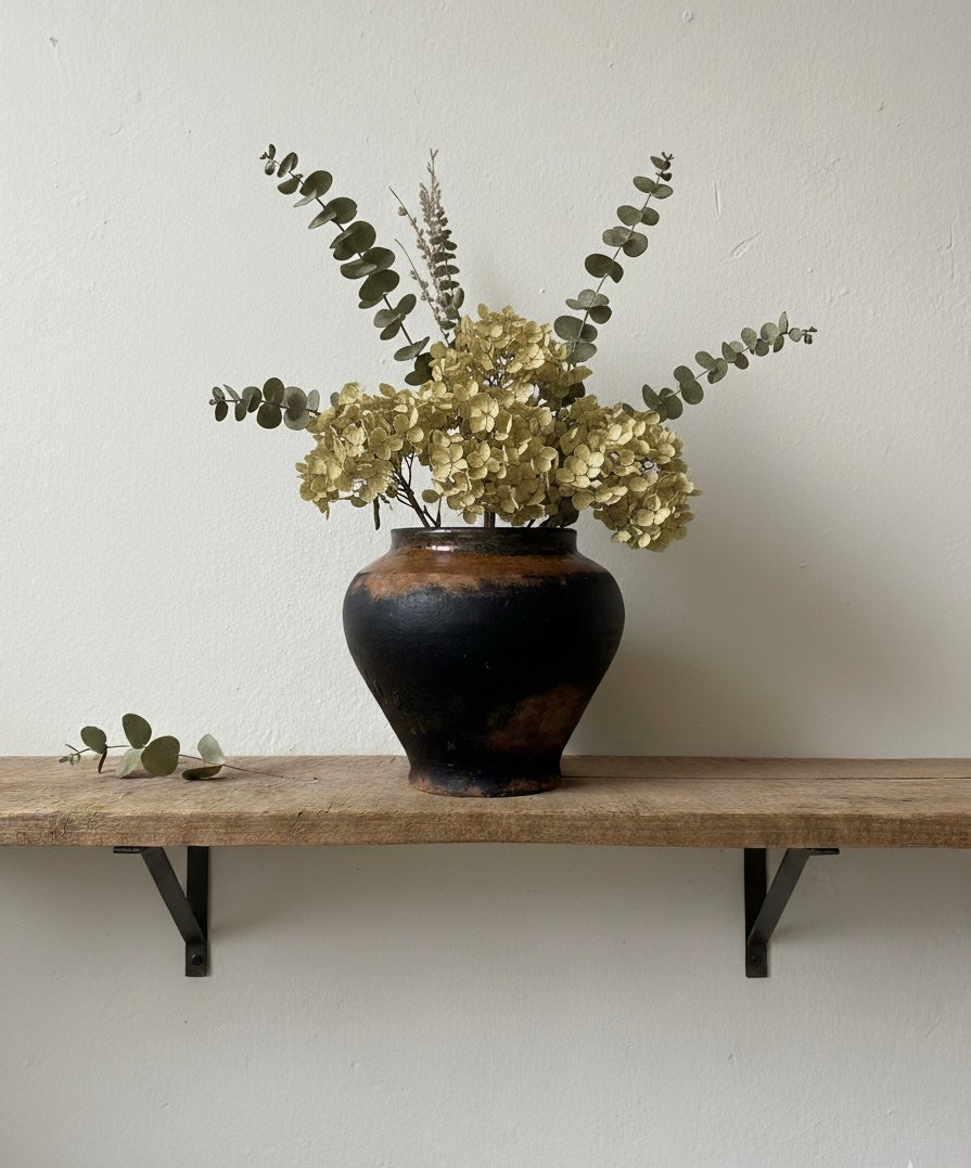 The Noura Black Antique Clay Pot
