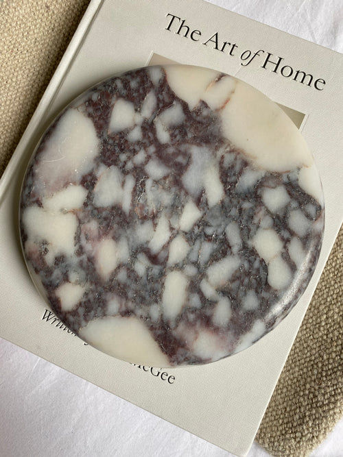 Italian Calcutta Viola Round Marble Tray