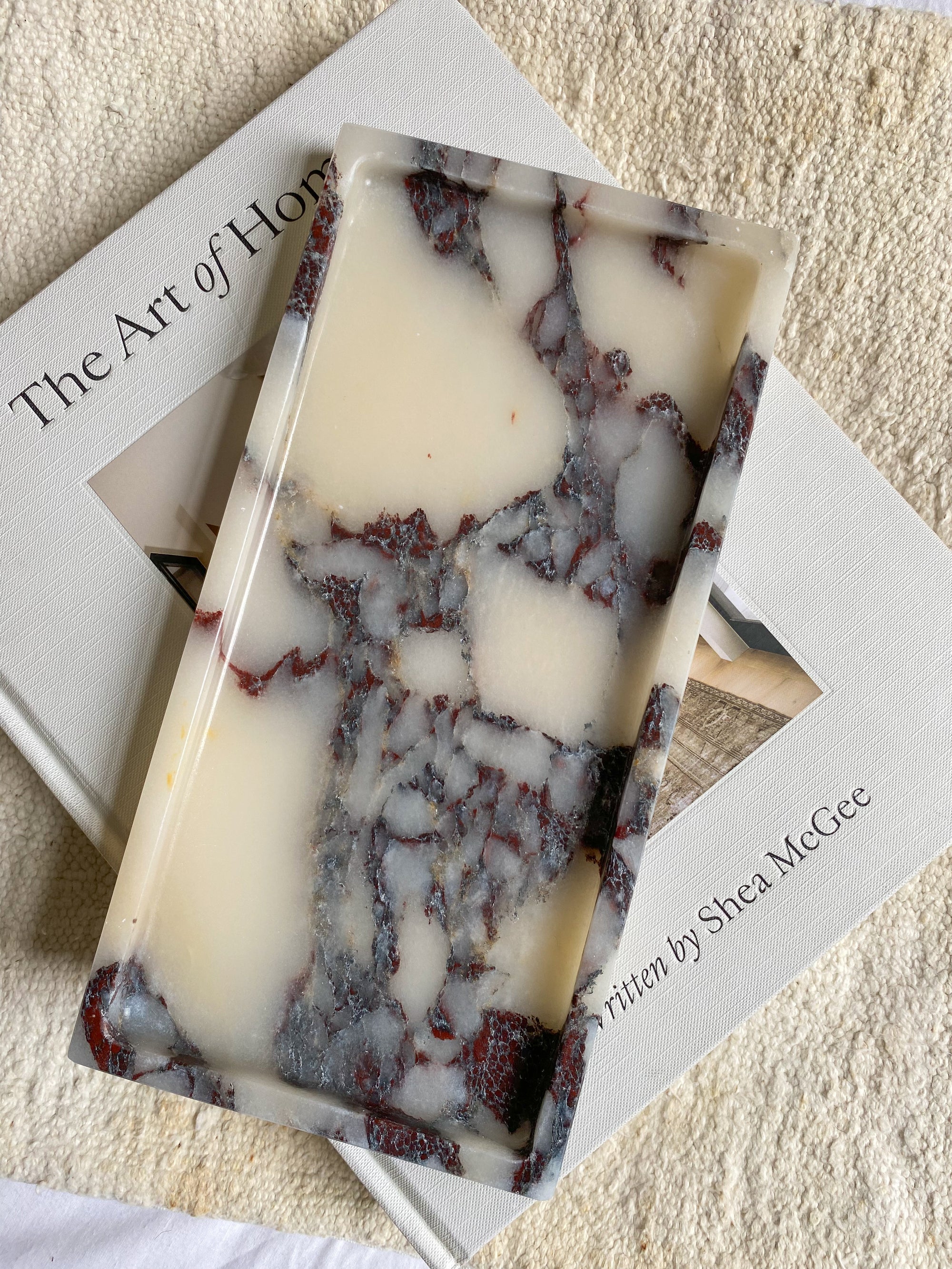 The Calacatta Viola Rectangular Marble Tray