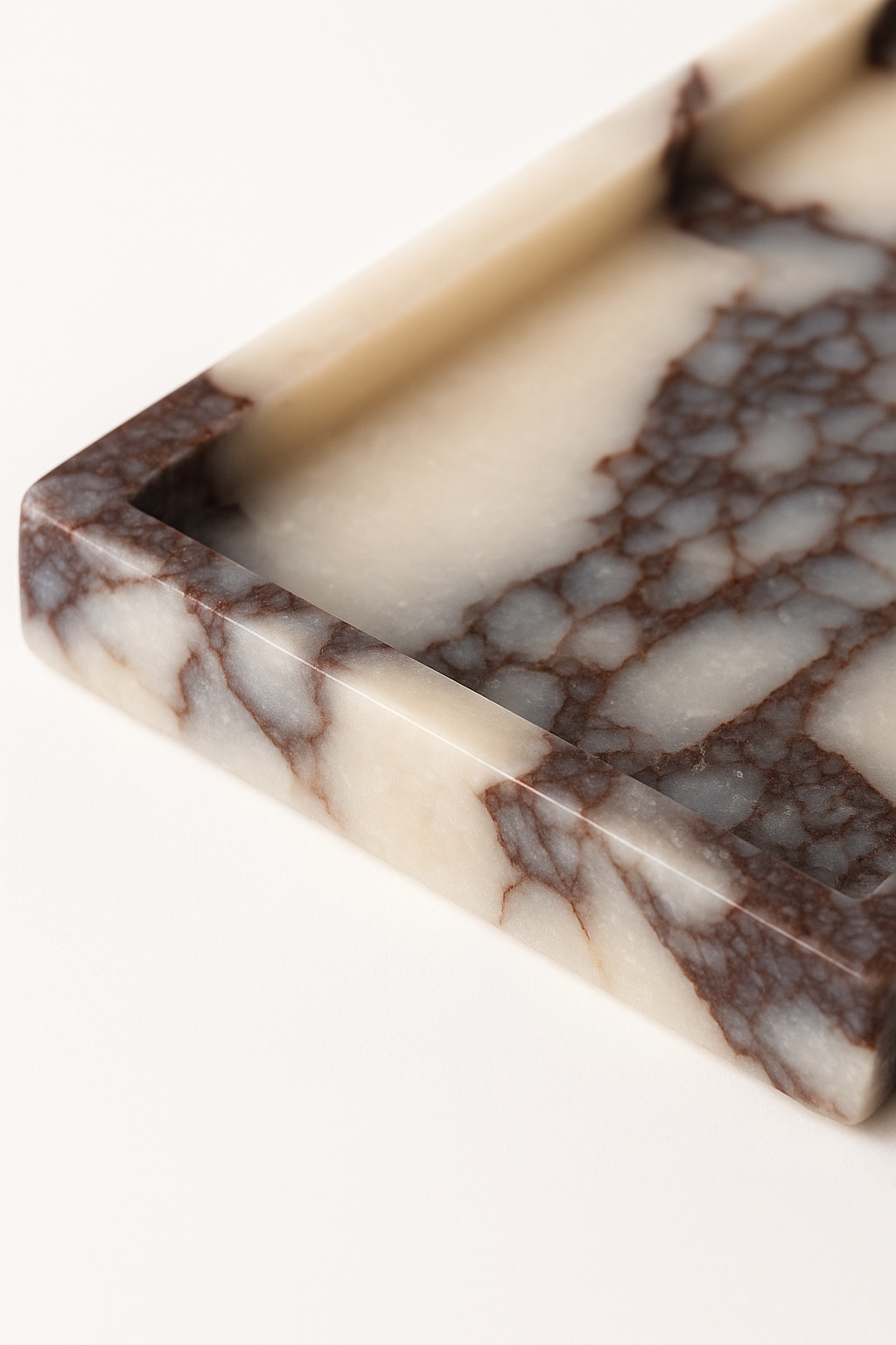 Calcatta Marble Tray -patterned rectangular tray on a white background